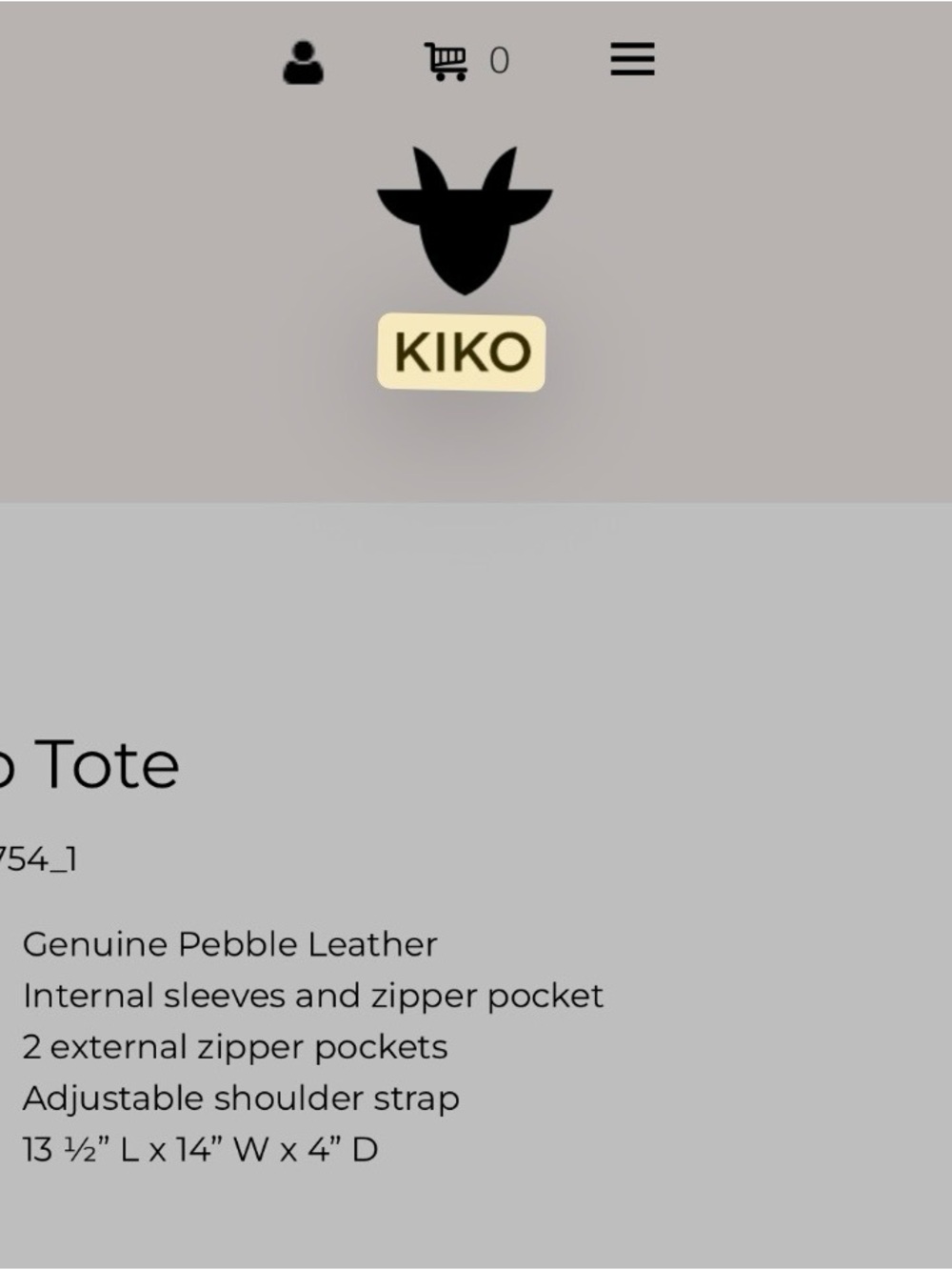 Kiko Black Pebbled Leather Crossbody Tote with Gold Hardware - Picture 5 of 7